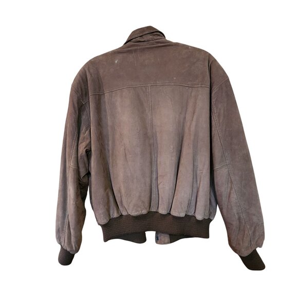 Vintage G-III Bomber Jacket M Brown Suede Leather Mens Outerwear - Picture 2 of 4